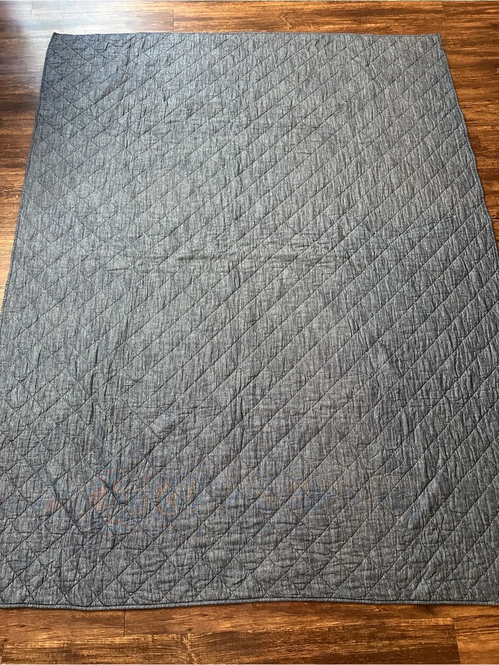 Pottery Barn Teen Twin Quilt Sham Windward Stripe Reversible Gray Blue Bedding